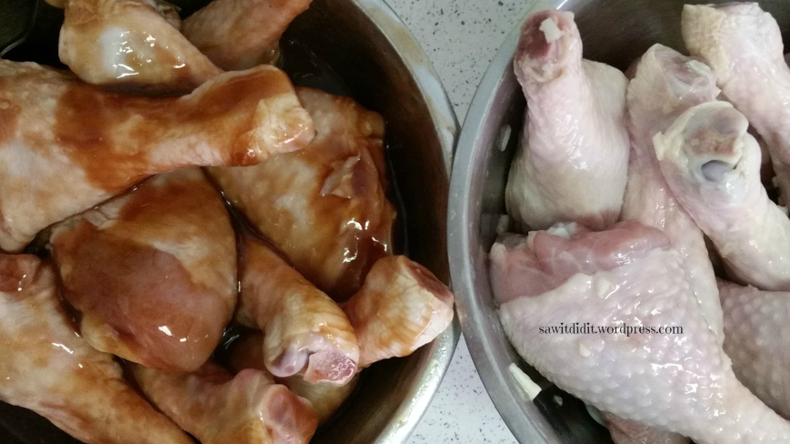 chicken legs marinating