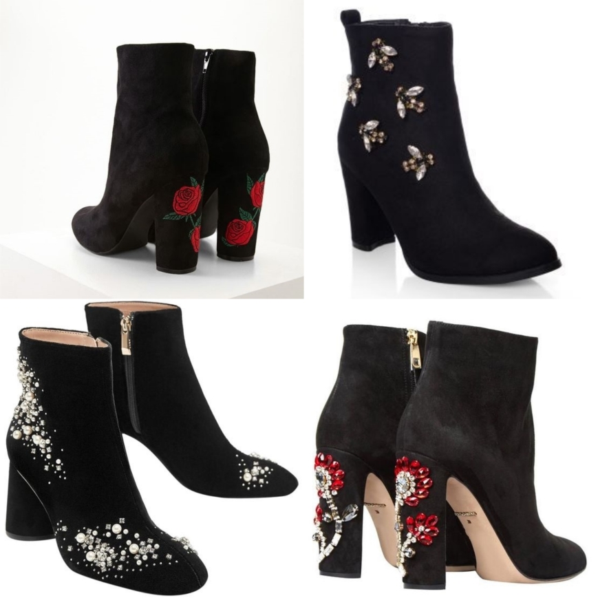 Embellished boot collage